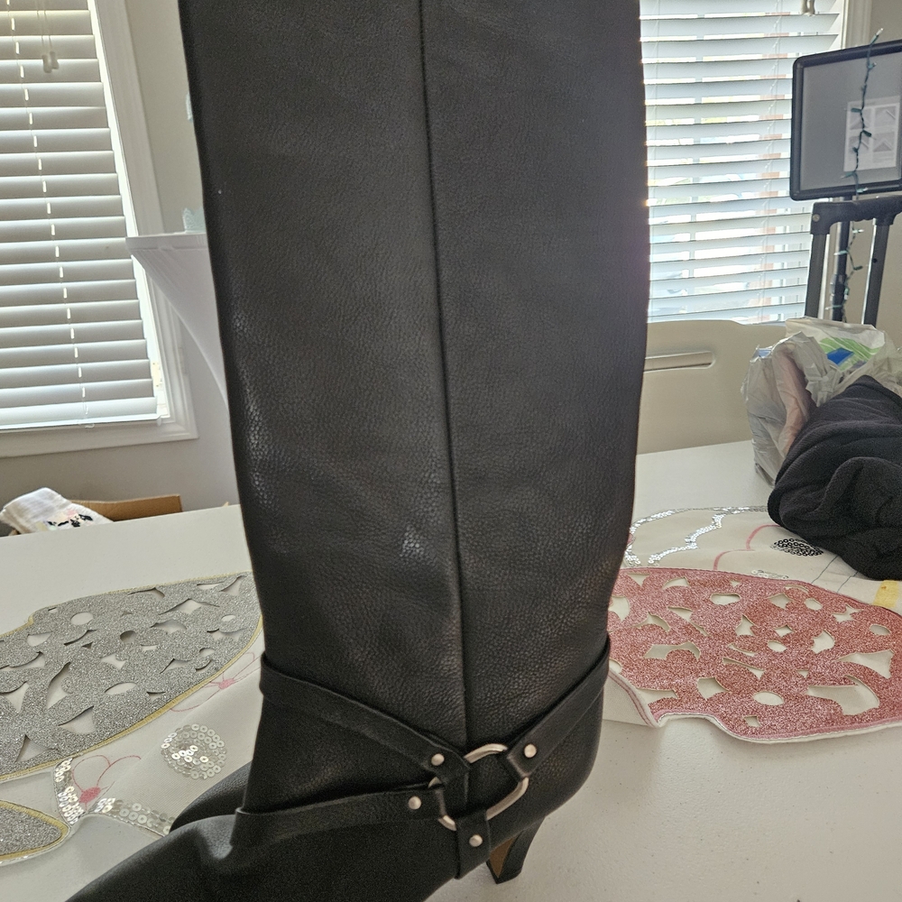 Vince Camuto Black Knee-High Leather Boots
